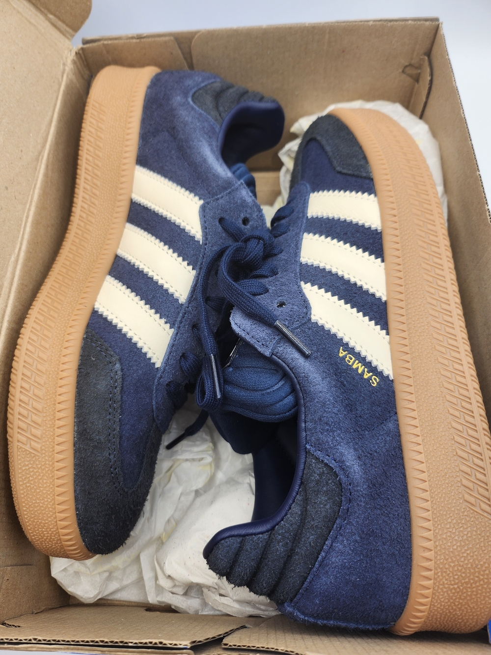 Adidas Samba Navy Blue Cream Gum Size 9.5M/10.5W - Picture 9 of 9